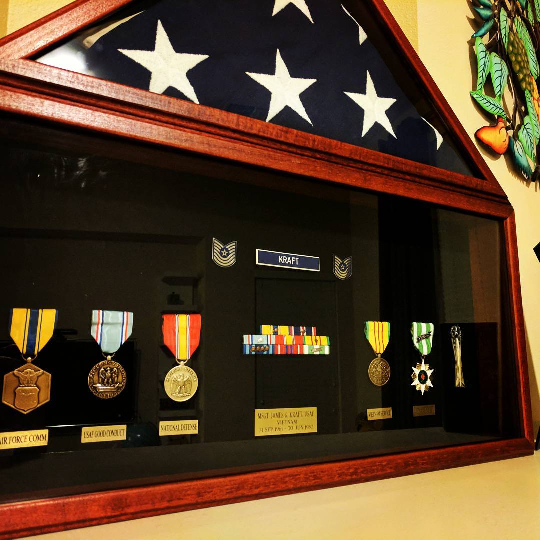 It only took me 20 years to finally put together a flag case and shadow box for my dad. I still miss him